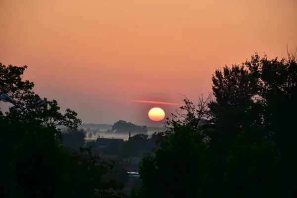 Belo Pôr Sol Nascer Sol Sol — Fotografia de Stock