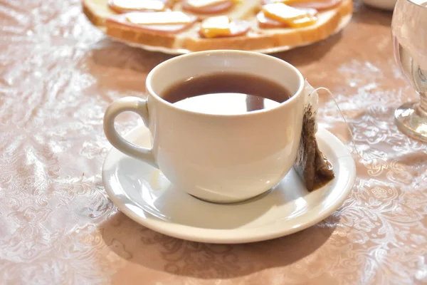 Une Tasse Thé Sur Table — Photo