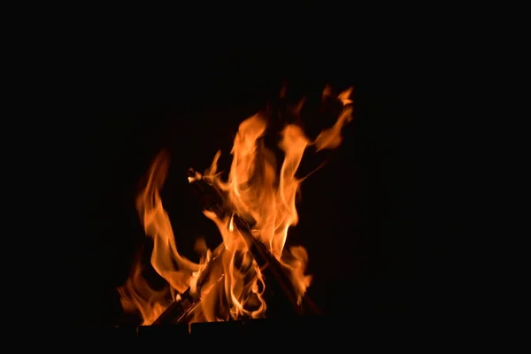 Fuego Sobre Fondo Negro — Foto de Stock