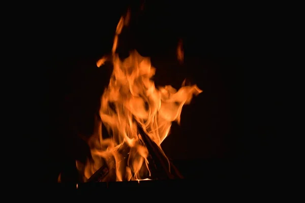 Oheň Černém Pozadí — Stock fotografie