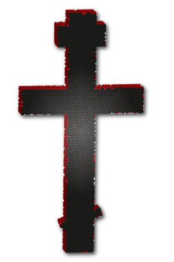 Beyaz arkaplanda bir haçın gösterimi