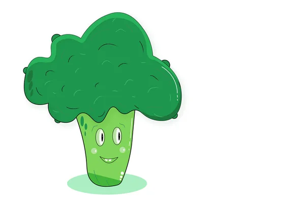 Illustration Broccoli Vit Bakgrund — Stockfoto