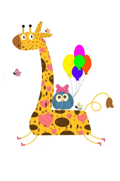 Иллюстрация Жирафа Совы — стоковое фото