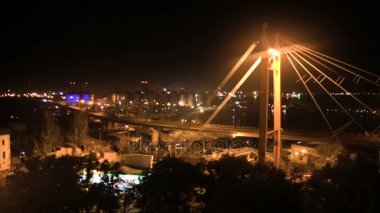 Liman ve sehpa Road Black Sea Shore Odessa'daki yukarıda gece manzarası