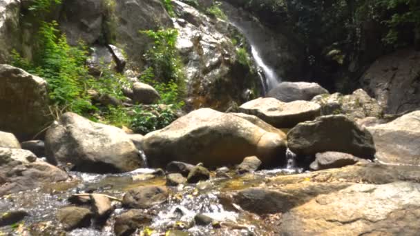 Picturesque Cascade Waterfall in Lush Jungles of Samui Island, Thailiand. — Stock Video