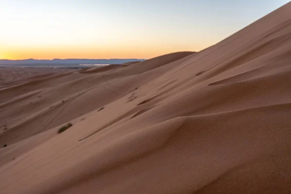 Piaszczyste wydmy Erg Chebbi na Saharze, Maroko — Zdjęcie stockowe