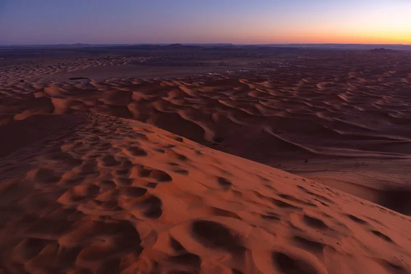 모로코 의사하라 사막에 있는 에르 그 체비의 모래 언덕 — 스톡 사진