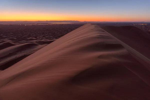 Písečné duny Erg Chebbi v poušti Sahara, Maroko — Stock fotografie