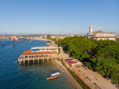 Tanzanya 'nın Zanzibar kentindeki ünlü belediye binasının hava görüntüleri.