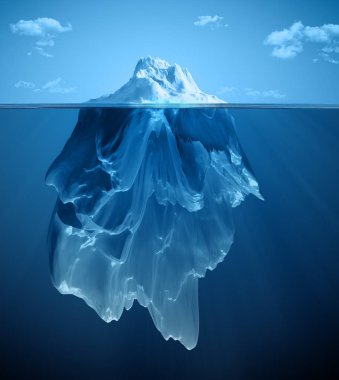 iceberg over and under the water clipart