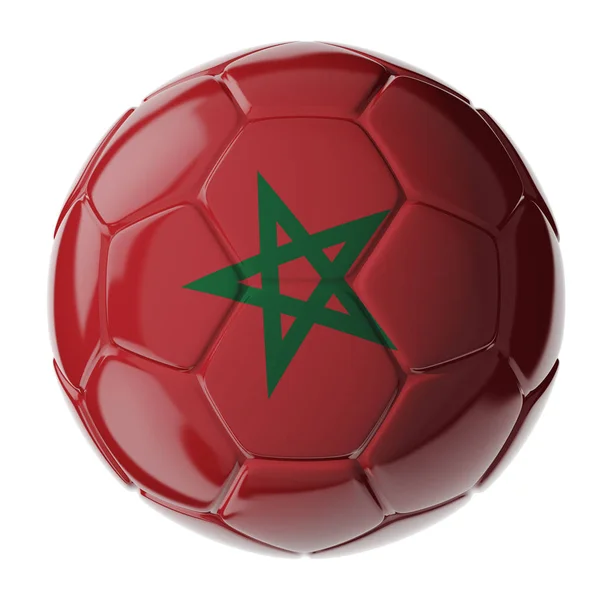 足球。摩洛哥的旗子 — 图库照片