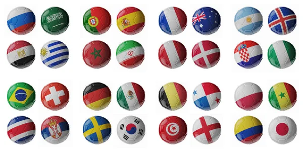 Football Championship 2018. Football/soccer balls. — Stock Photo, Image