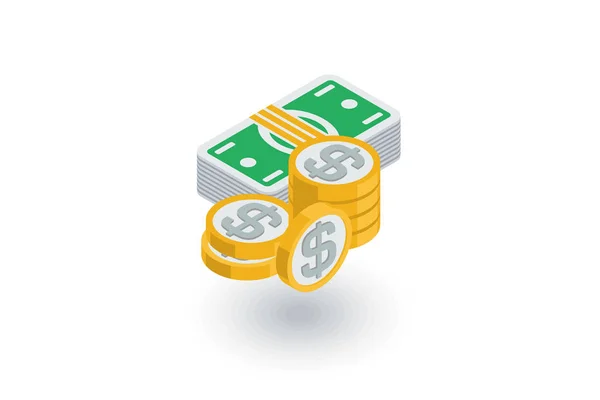 Dollar biljetten en munten — Stockvector