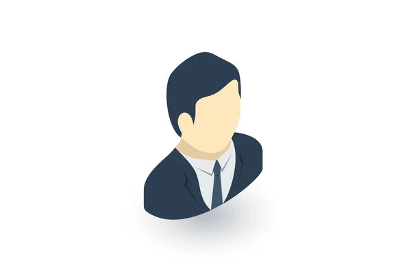 Homme d'affaires avatar icône isométrique — Image vectorielle