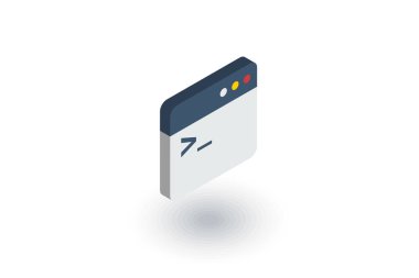 programlama kodu, uygulama izometrik düz simgesi. 3B vektör
