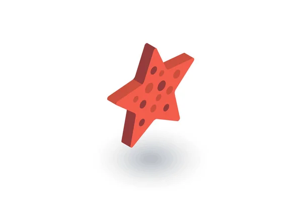 Icono plano isométrico de estrella de mar. vector 3d — Vector de stock