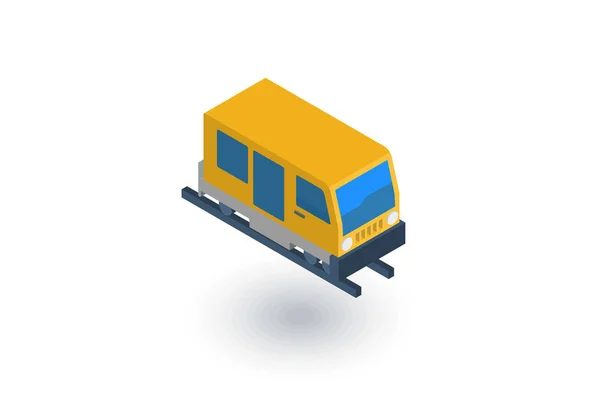 Trem, bonde, trilhos de transporte isométrico ícone plana. vetor 3d —  Vetores de Stock