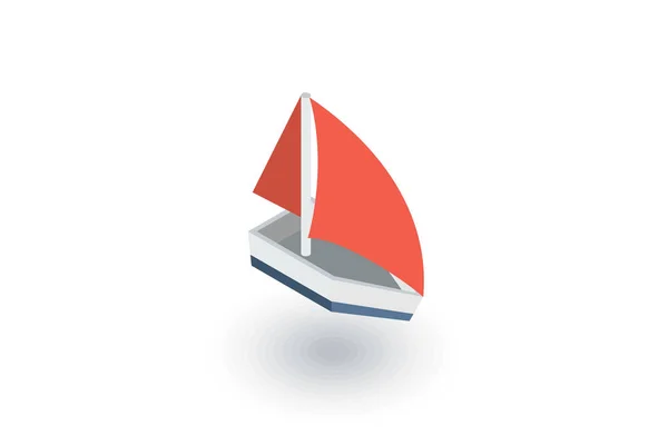 Velero isométrico icono plano. vector 3d — Vector de stock