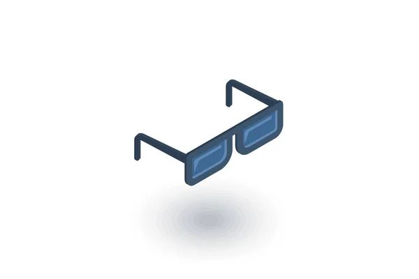 Γυαλιά ισομετρική επίπεδη εικονίδιο με τον ήλιο. 3D διάνυσμα — Διανυσματικό Αρχείο