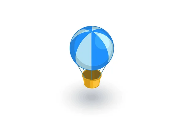 Air balloon isometric flat icon. 3d vector — Stock Vector