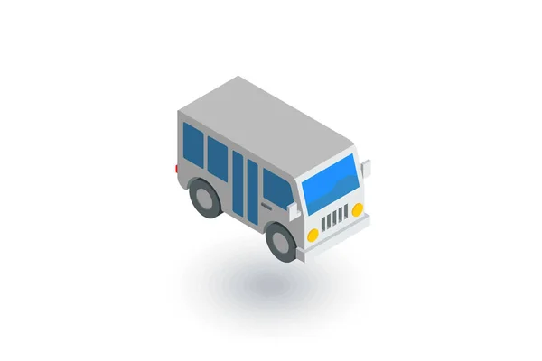 Пассажирский автобус с изометрической плоской иконкой. 3d-вектор — стоковый вектор