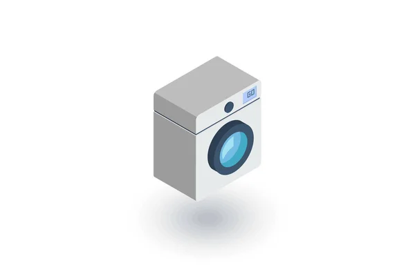 Máquina de lavar roupa ícone plano isométrico. vetor 3d —  Vetores de Stock
