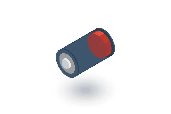 Low battery, charge isometric flat icon. 3d vector — Stock Vector