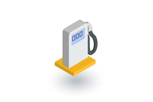 Benzine tankstation, kolom isometrische platte pictogram. 3D-vector — Stockvector