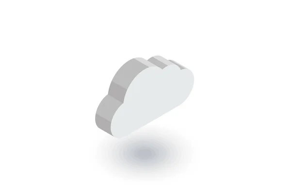 Cloud, isometrische platte weerpictogram. 3D-vector — Stockvector