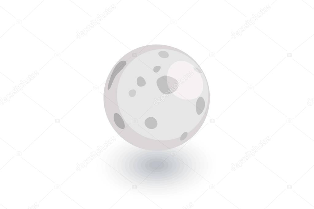 Full Moon, satellite isometric flat icon. 3d vector