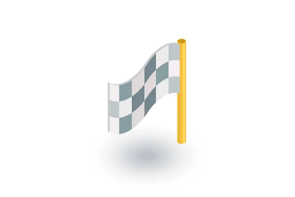 Finish flag isometric flat icon — Stock Vector