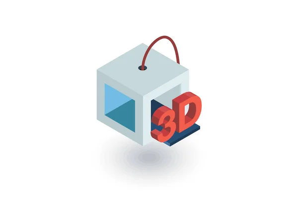 Isometrisches Symbol für 3D-Drucker — Stockvektor