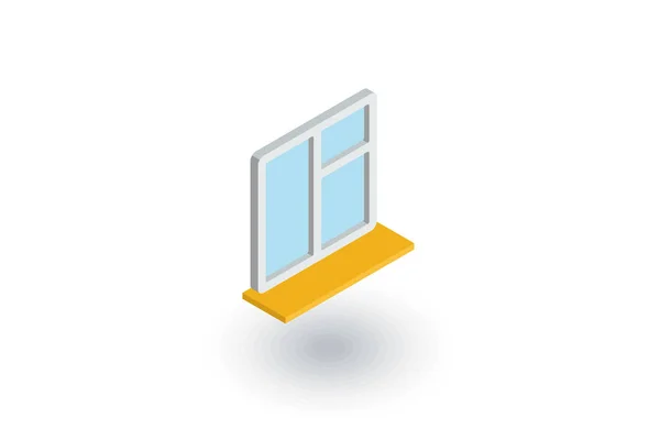 Window whith sill flat icon — Stock Vector