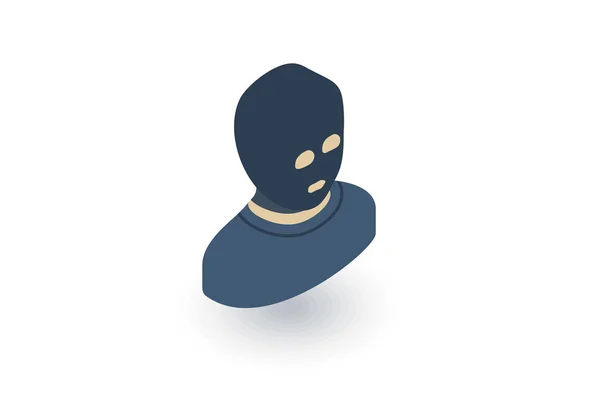 Terrorist in balaclava masker pictogram — Stockvector