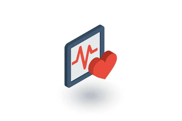 Cardiograma de pulso icono plano — Vector de stock