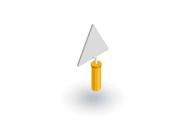 Zednická lžíce izometrické ikony nástroje — Stockový vektor