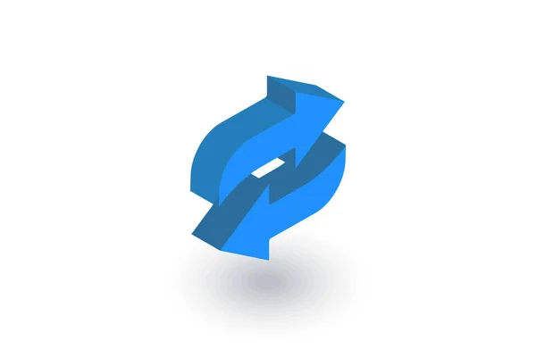 Refresh Arrows isometric icon — Stock Vector