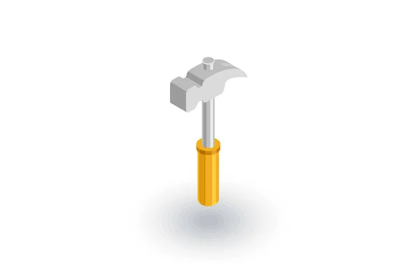 Hammer isometric icon — Stock Vector