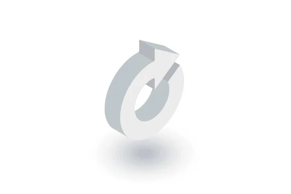 Rotation flèche icône isométrique — Image vectorielle