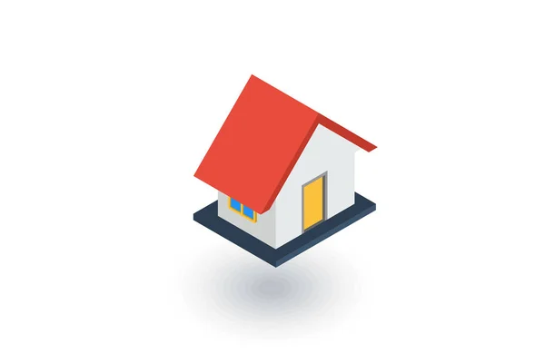 Casa ícono plano isométrico — Vector de stock