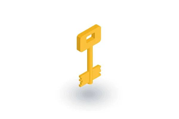 Key isometric flat icon — Stock Vector