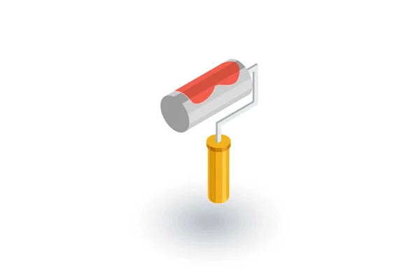 Outil de rouleau de peinture icône plate — Image vectorielle