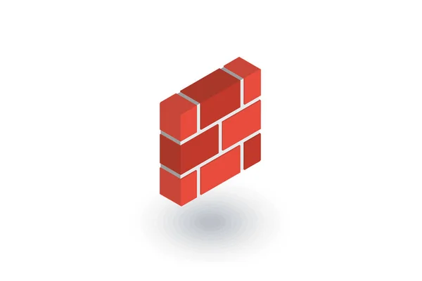 Brick wall flat icon — Stock Vector