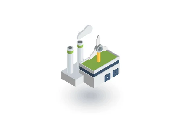 Eco factory building, manufacture icon — Stock Vector