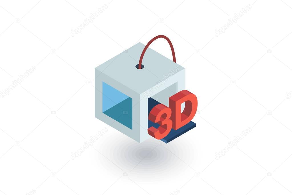 3D Printer isometric icon 
