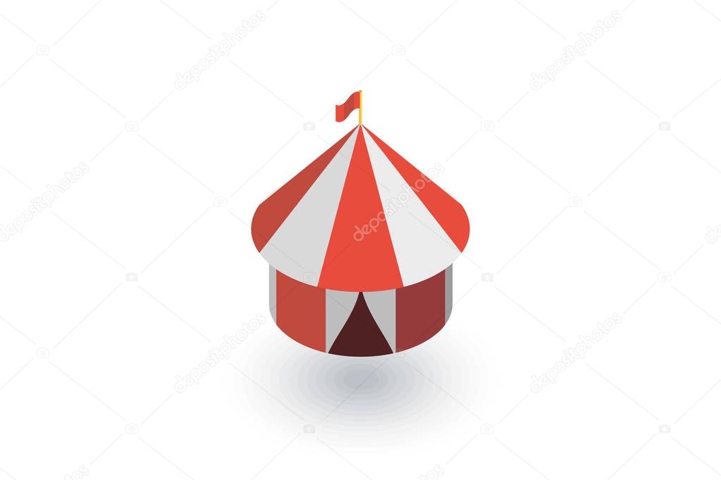 Circus tent isometric icon