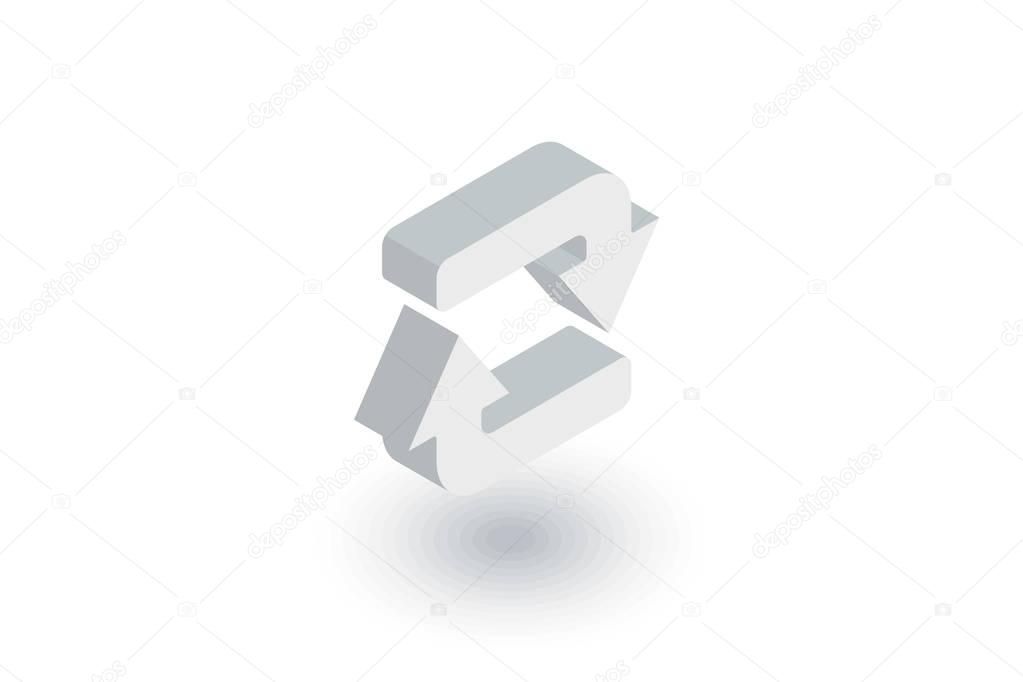 Refresh Arrows isometric flat icon