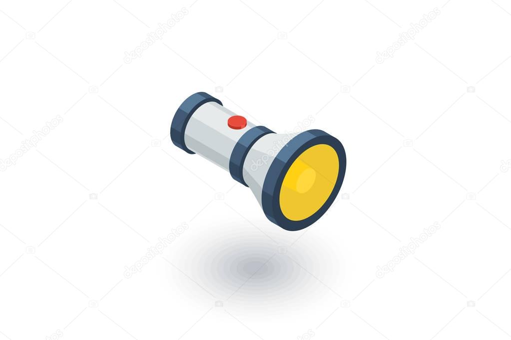 flashlight isometric flat icon