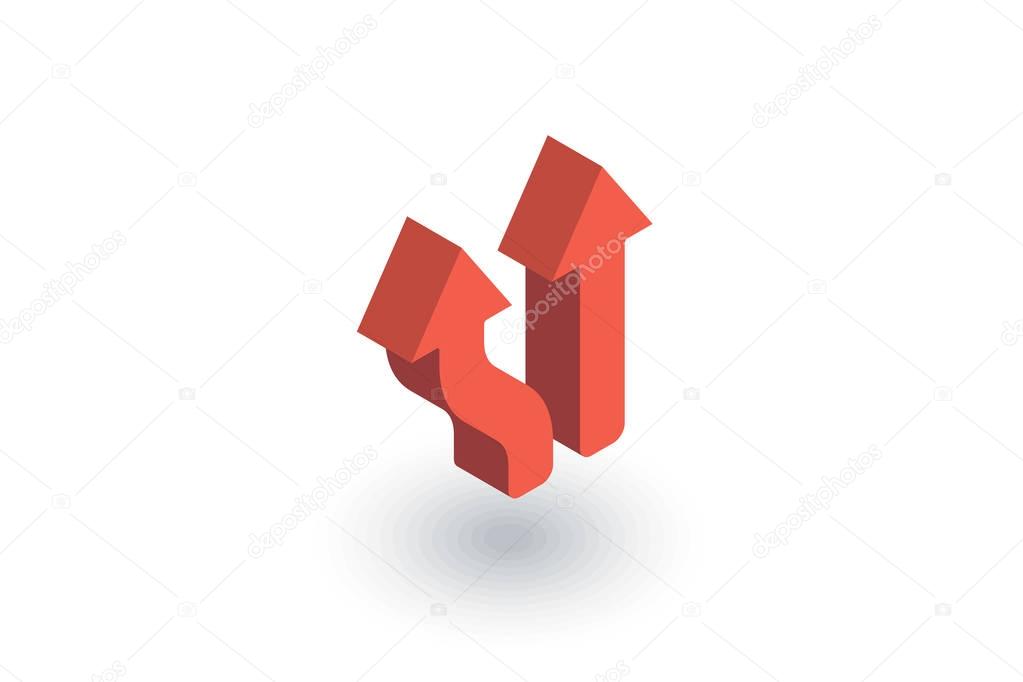 Junction ways isometric flat icon