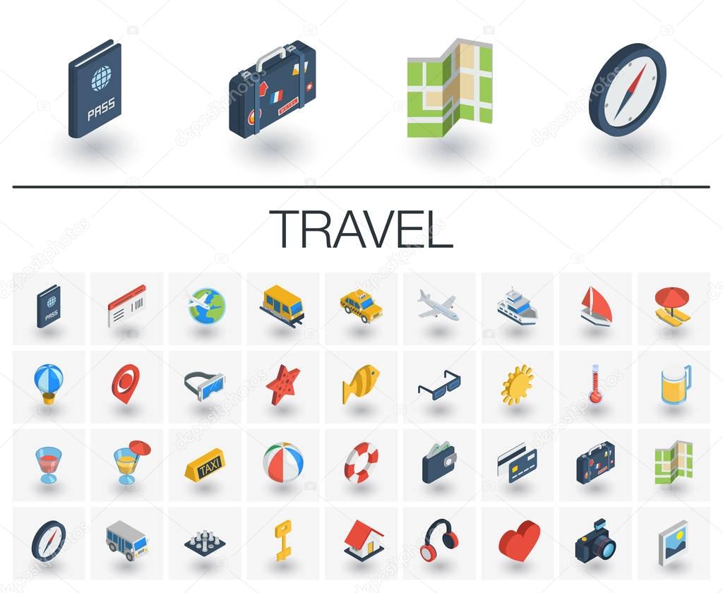 Travel and tourism isometric icons